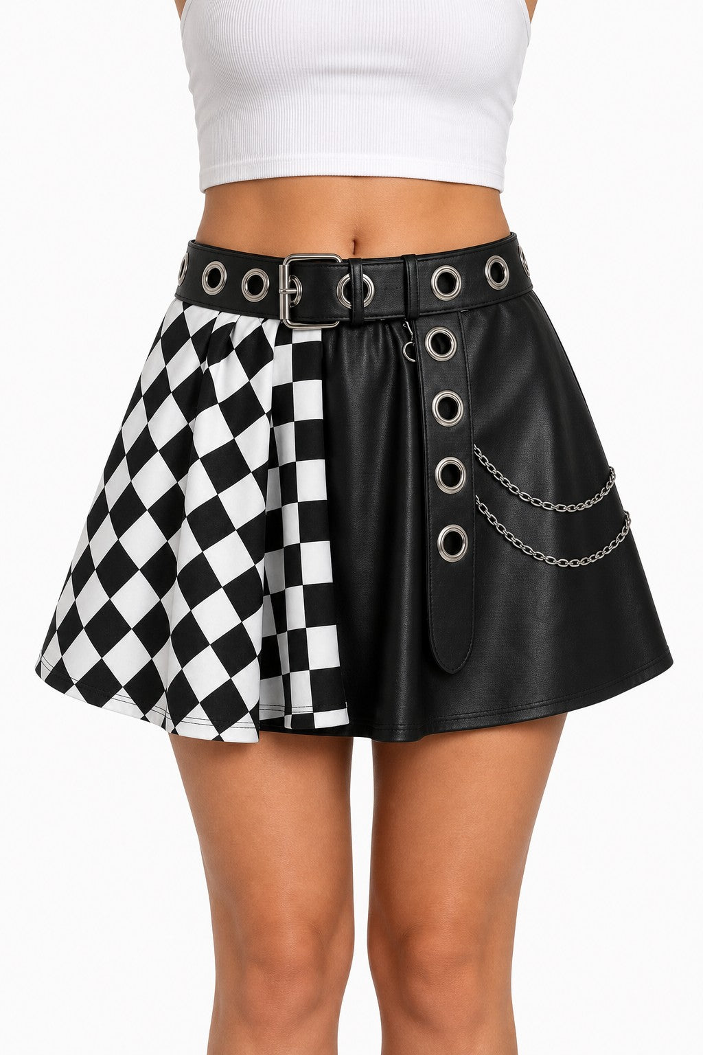 Gothic Plaid A-Line Mini Skirt - AltBrat