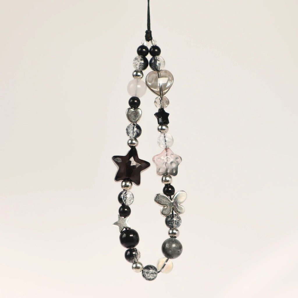 Dark Gothic Style Y2K Star Heart Butterfly Pendant Phone Strap Charm Lanyard Anti Loss Keychain for Airpods Coase Keycor - AltBrat