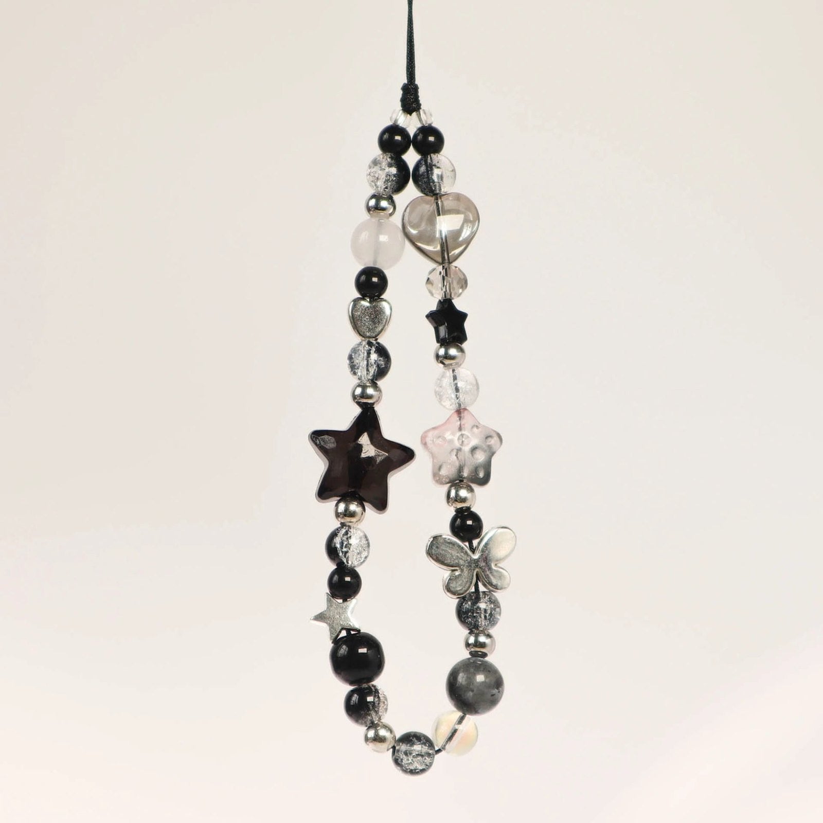 Dark Gothic Style Y2K Star Heart Butterfly Pendant Phone Strap Charm Lanyard Anti Loss Keychain for Airpods Coase Keycor - AltBrat