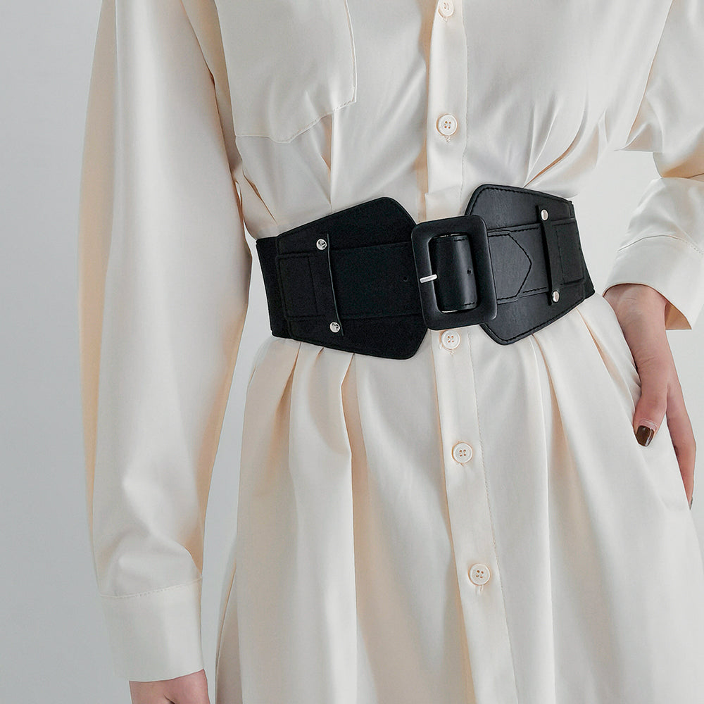 Wide Elastic Waist Corset Belt - Belts for Jirai Kei, gothic & kawaii style | Cute Splikes