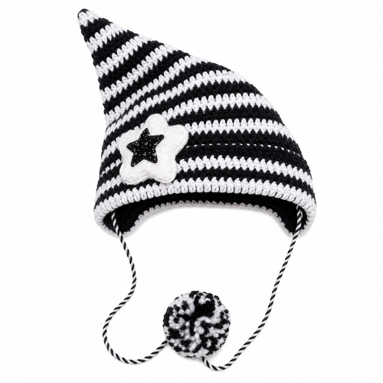 Devil Ear Striped Knit Beanie - AltBrat