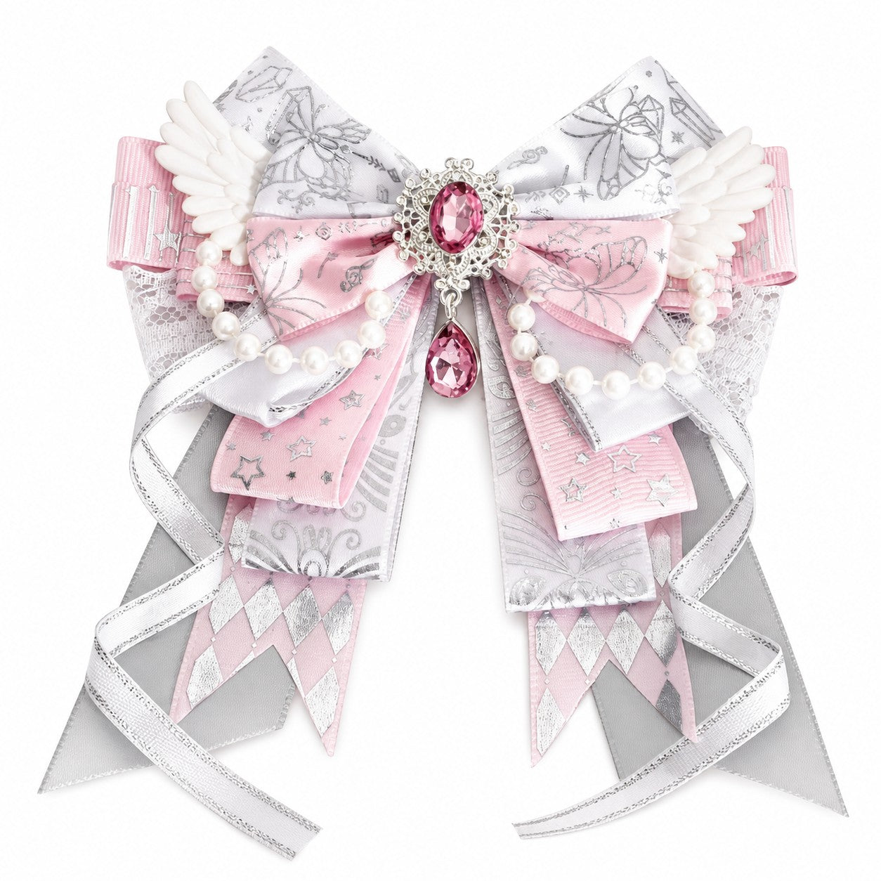 Angel Wing Bow Ita Bag Charm Clips