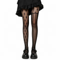 Patterned Fishnet Lace Tights (Diamond & Stripe) - AltBrat