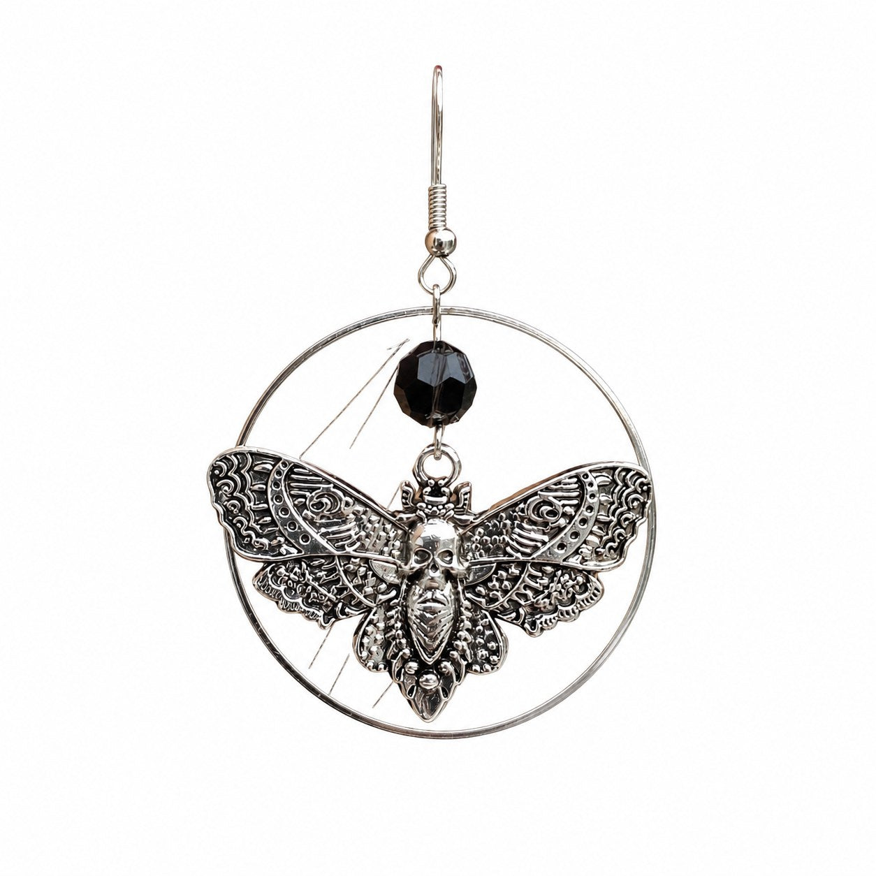 Death's-Head Skull Moth Hoop Earrings - AltBrat
