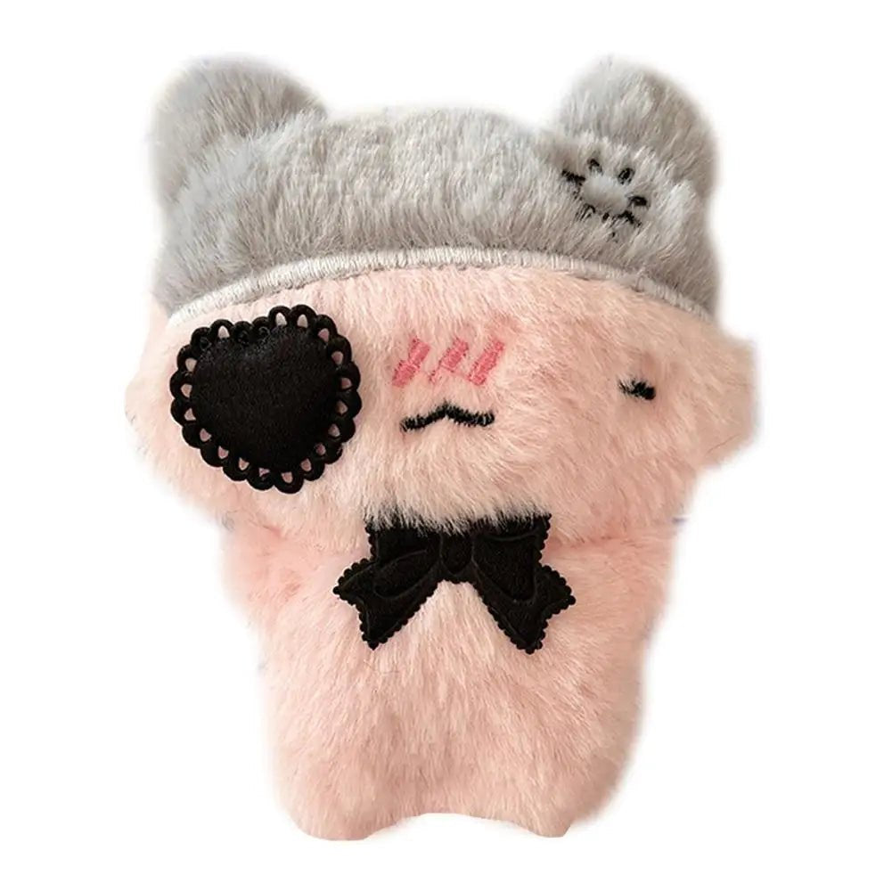 Gothic Bunny Plush Keychain RabbitBag Charm with Bandage Desian Kawaii Key Ring Pendant Car Bag Ornament Girl Child Gift - AltBrat