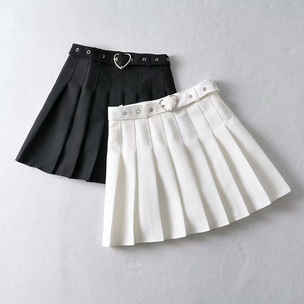 Heart Hoop Pleated Skirt - Skirts for Jirai Kei, gothic & kawaii style | Cute Splikes