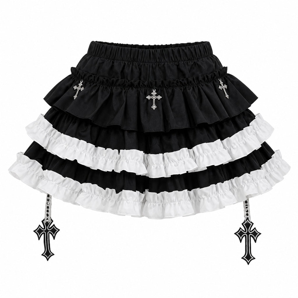Lace Ruffle Bloomer Skirt with Cross Charms product