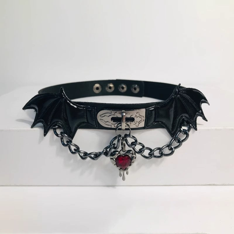 Winged Demon Leather Collar - Necklaces & Chokers detail view 4 | Cute Splikes