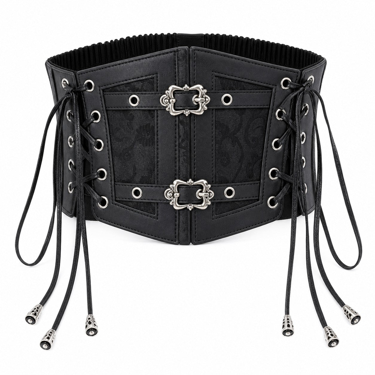 Gothic Lace-Up Corset Belt with Buckles