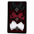 Elegant Black Ribbon Bow Hair Clip Gothic Lolita Inspired Headdress with High-Quality Materials, Fashion Hair Accessory for Girl