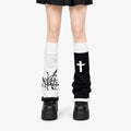 Spider Web & Skeleton Hand Knit Leg Warmers - AltBrat
