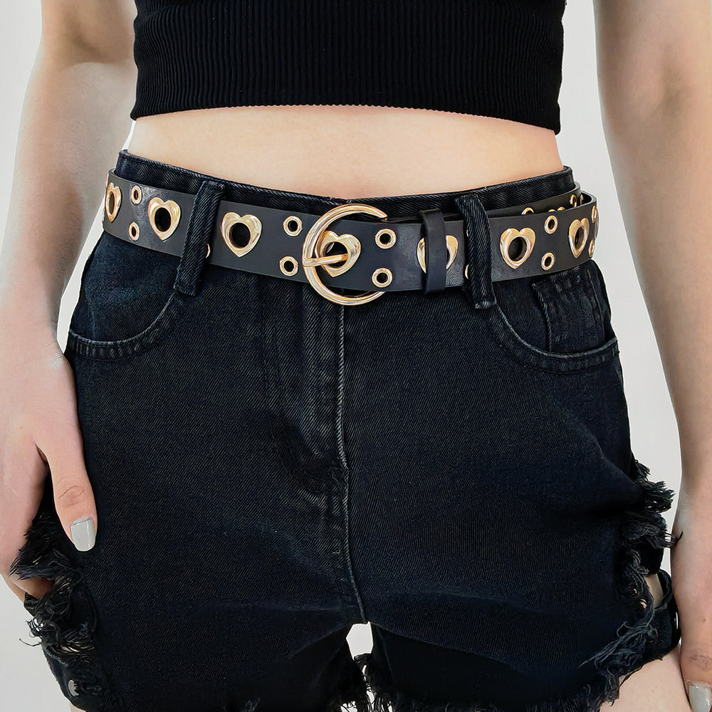 Heart Cutout Metal Eyelet Belt - Belts detail view 8 | Cute Splikes