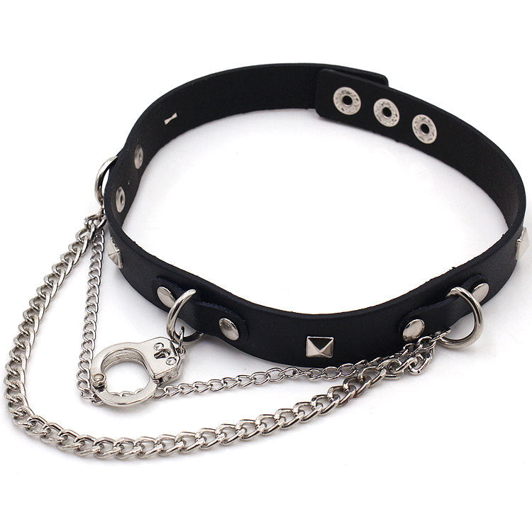 Punk Leather Collar - Necklaces & Chokers detail view 2 | Cute Splikes