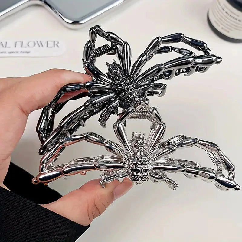 Punk Halloween Spider Skeleton Hand Hair Claw Clips for Women Metal Shark Clamp Gothic Crab Holiday Hair Accessories Gir - AltBrat