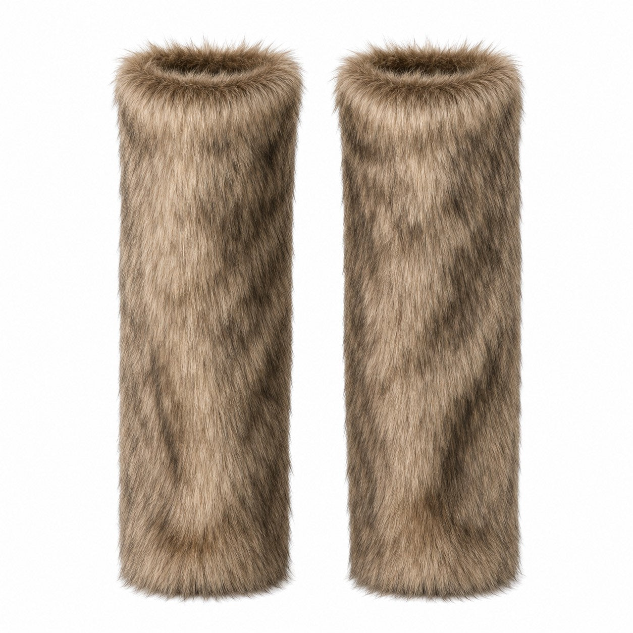 Brown Faux Fur Boot Covers / Leg Warmers