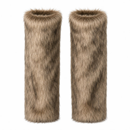 Brown Faux Fur Boot Covers / Leg Warmers
