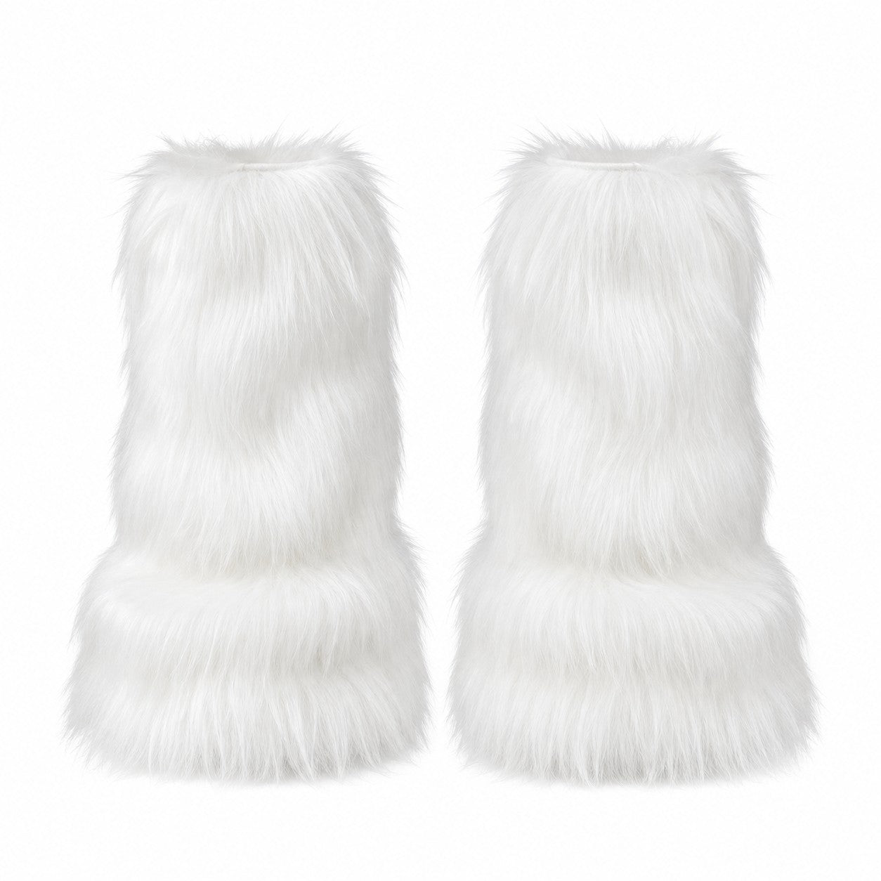faux-fur-leg-warmers White
