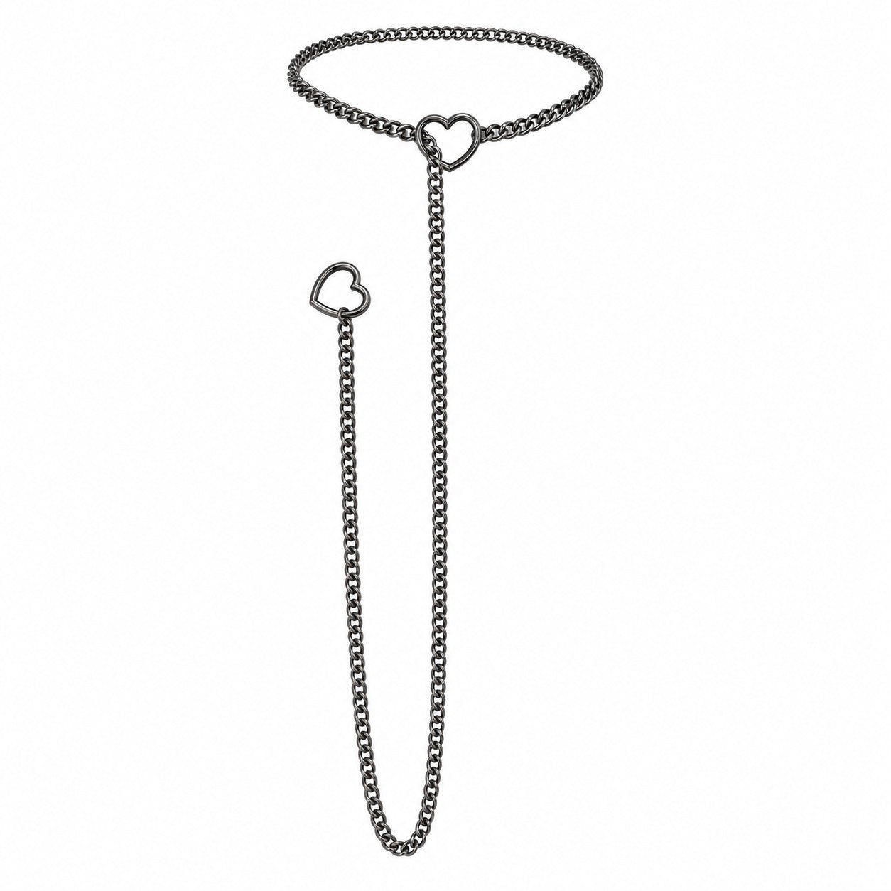 Heart Slip Chain Necklace For Women Fashion Punk Rock Goth Choker Jewelry Accessories