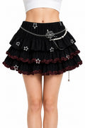 Tiered Cake Skirt with Star Studs & Chain - AltBrat