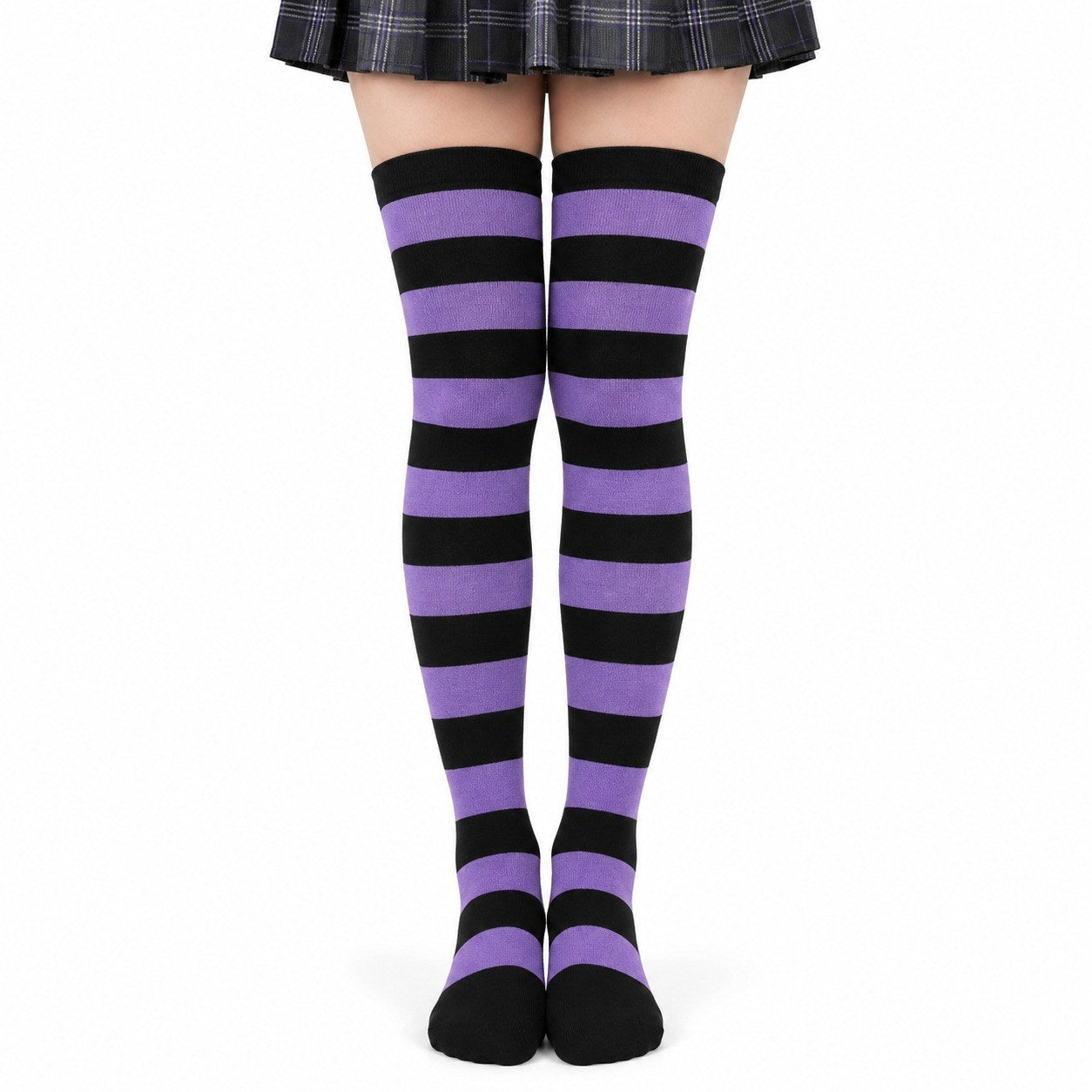 Striped Over-Knee Thigh-High Socks - AltBrat