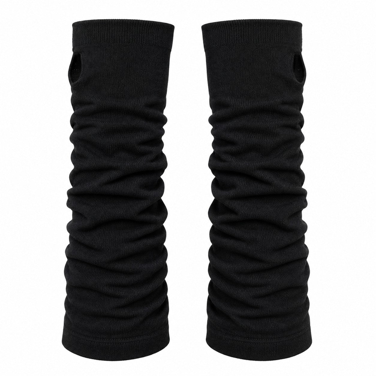 Long Fingerless Arm Warmer Gloves (Thumb Hole)