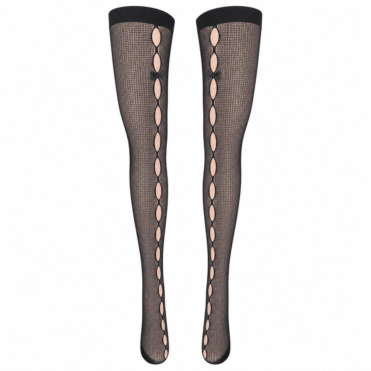 Fishnet Tights with Side Bow Cut-Outs