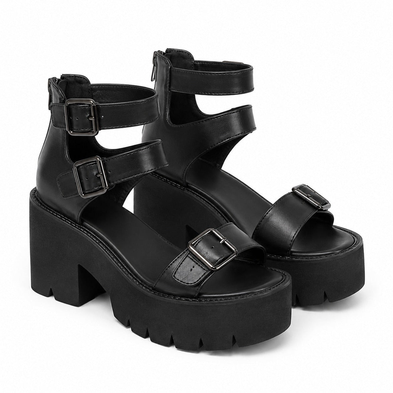 Brand Cool Leisure Platform Chunky Heels Gladiator Gothic Girls Women — AltBrat