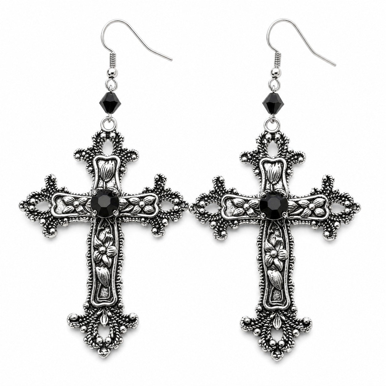 Gothic Statement Cross Earrings