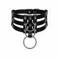 Gothic Adjustable PU Leather Choker with Metallic Studs for Daily Wear, Parties, Holiday Festivities,Party Accessory