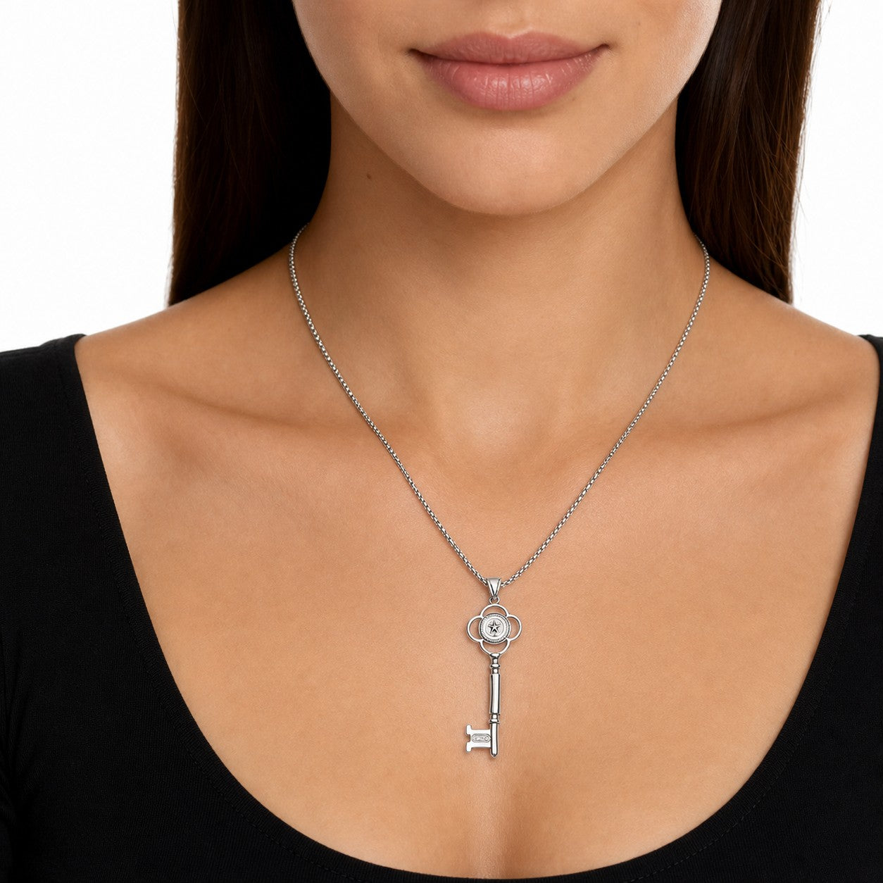 Gothic Key Titanium Steel Pendant Punk Fashionable Stainless Steel Accessory Pendant Fashionable Key Pendant