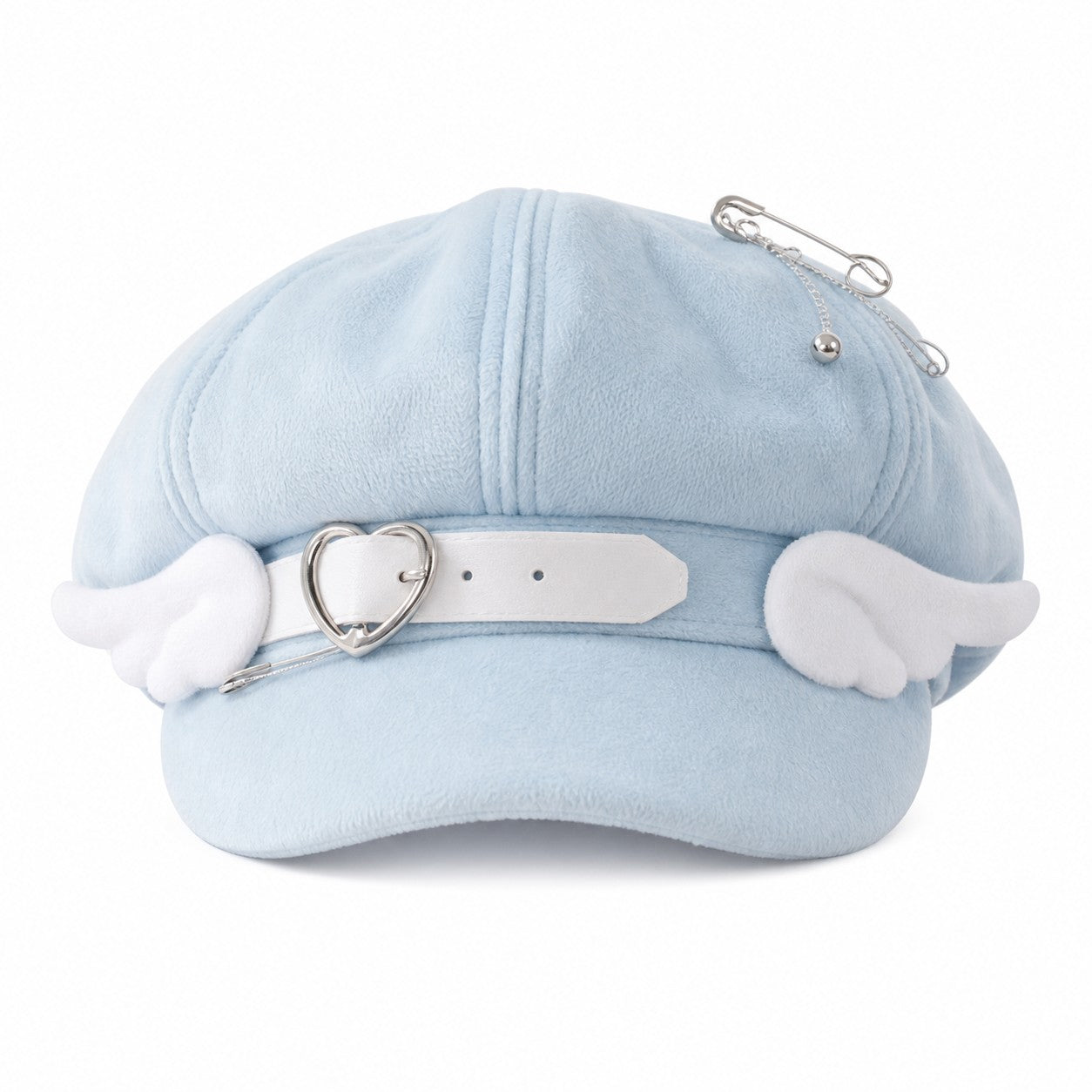 Bunny Ear Suede Beret with Belt & Star Charm