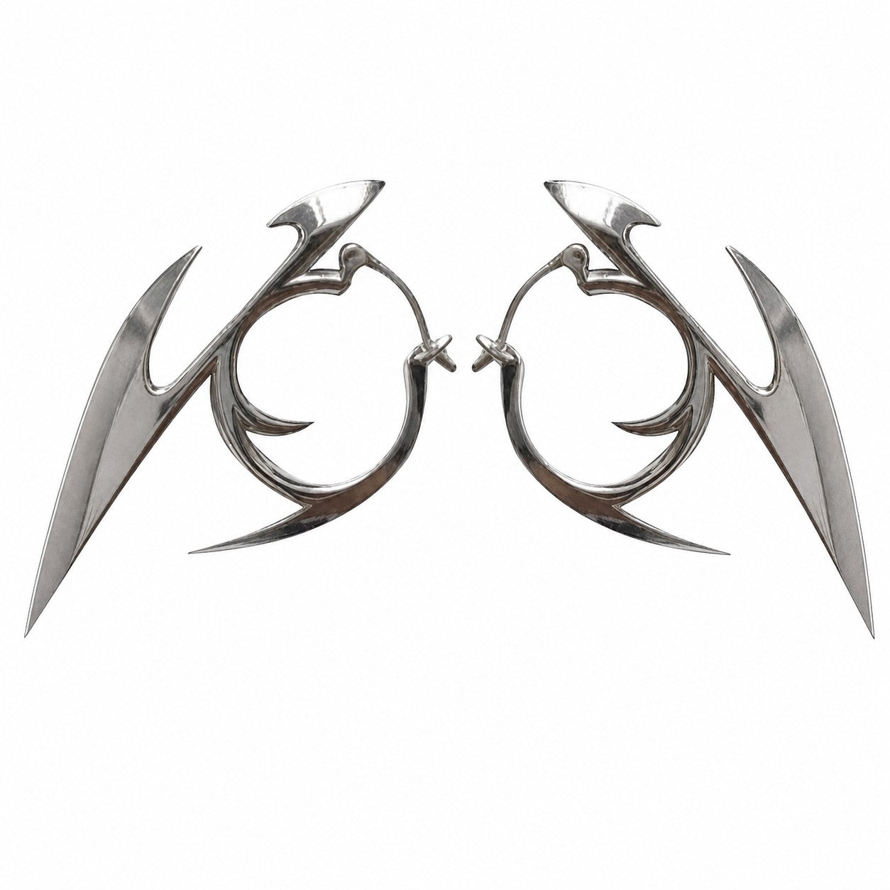 Gothic Blade Hoop Earrings