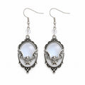Gothic Vampire Bat Earrings Framed Bat Cameo Earring Halloween Witch Crystal Earrings Gift for Bat Lover