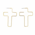 Ornate Gothic Cross Drop Earrings