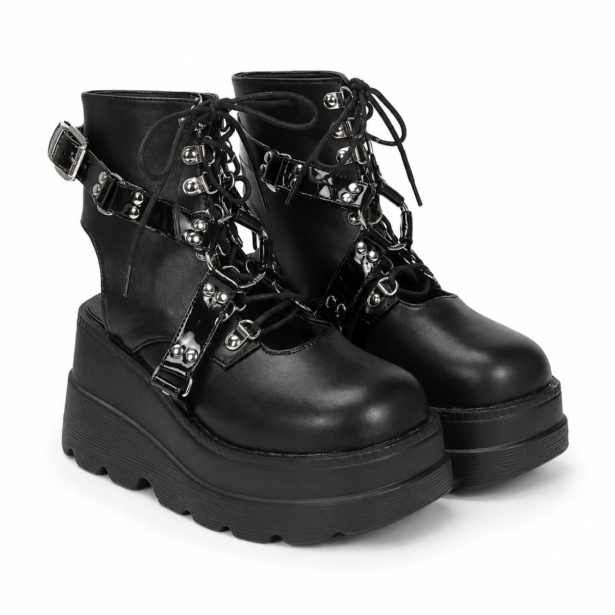 Lady Japanese Harajuku Punk Bat Buckle Gothic Style Short Boots — AltBrat