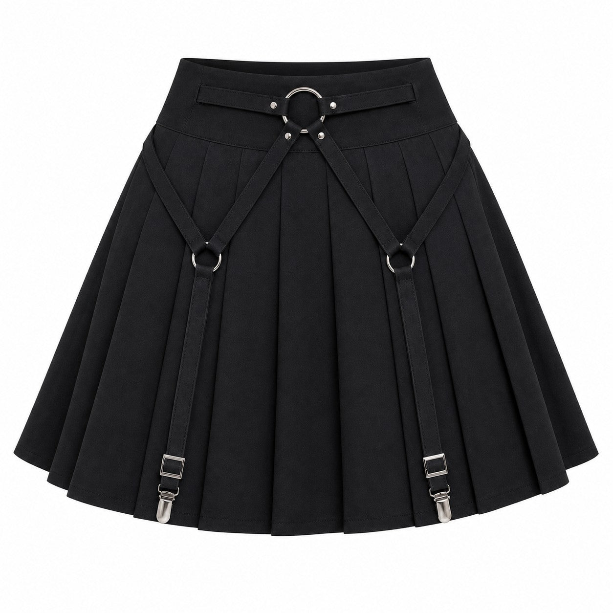 Pleated Skirt with Garter Harness & Sock Clips