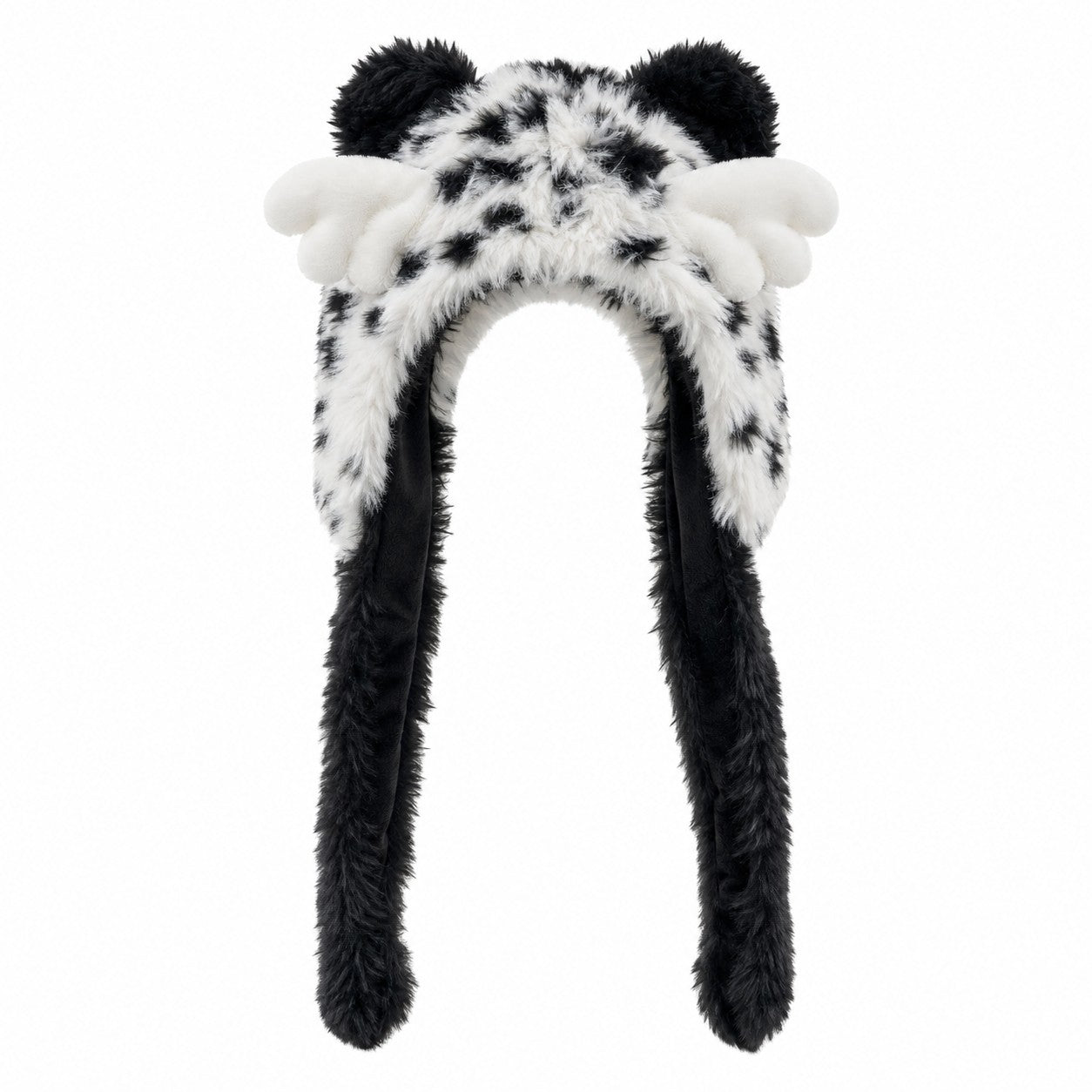 Cat Ear Knit Beanie with Angel Wings