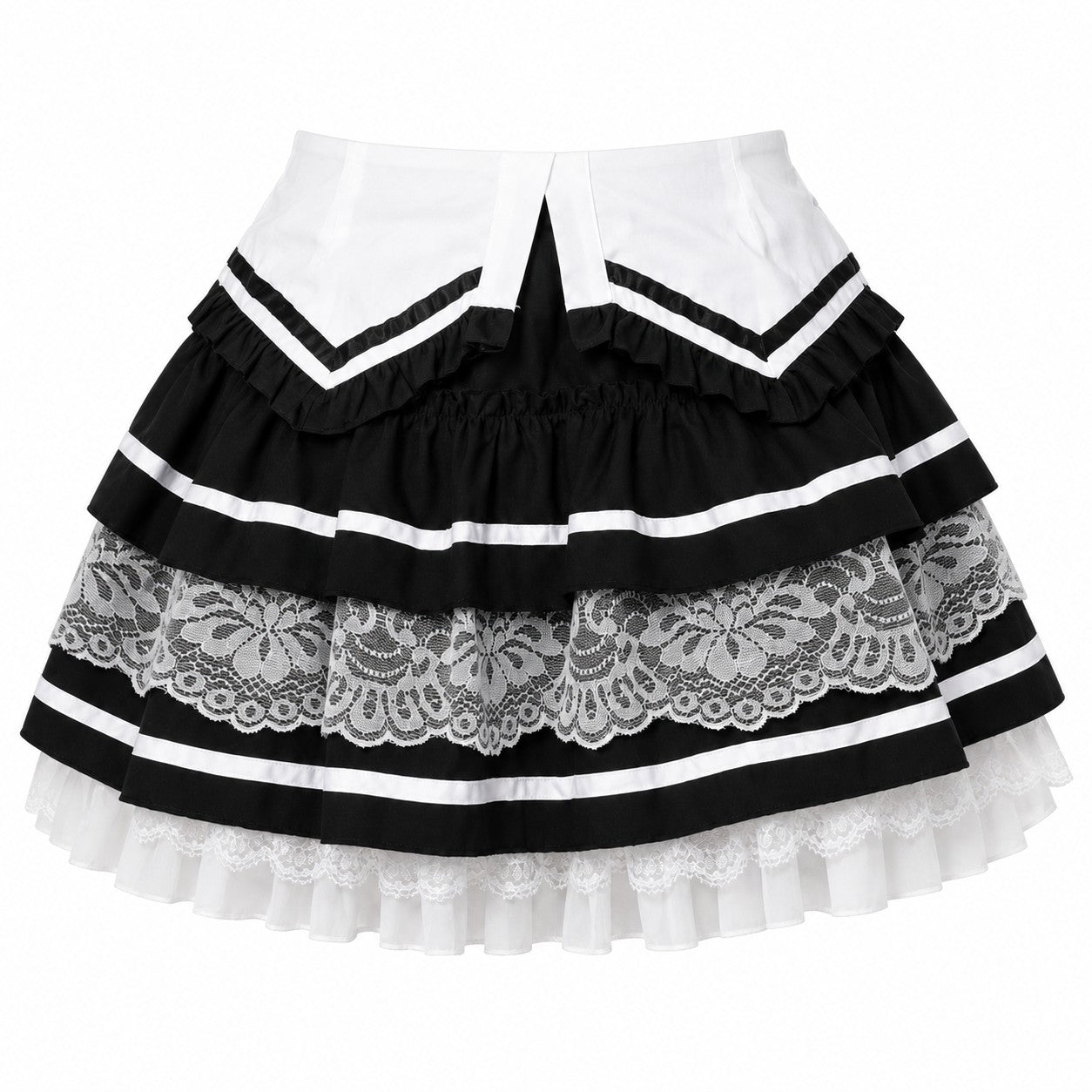Striped Lace Tiered Cake Skirt