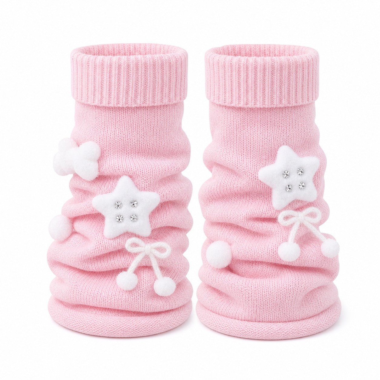 Star Plush Knit Flare Leg Warmers