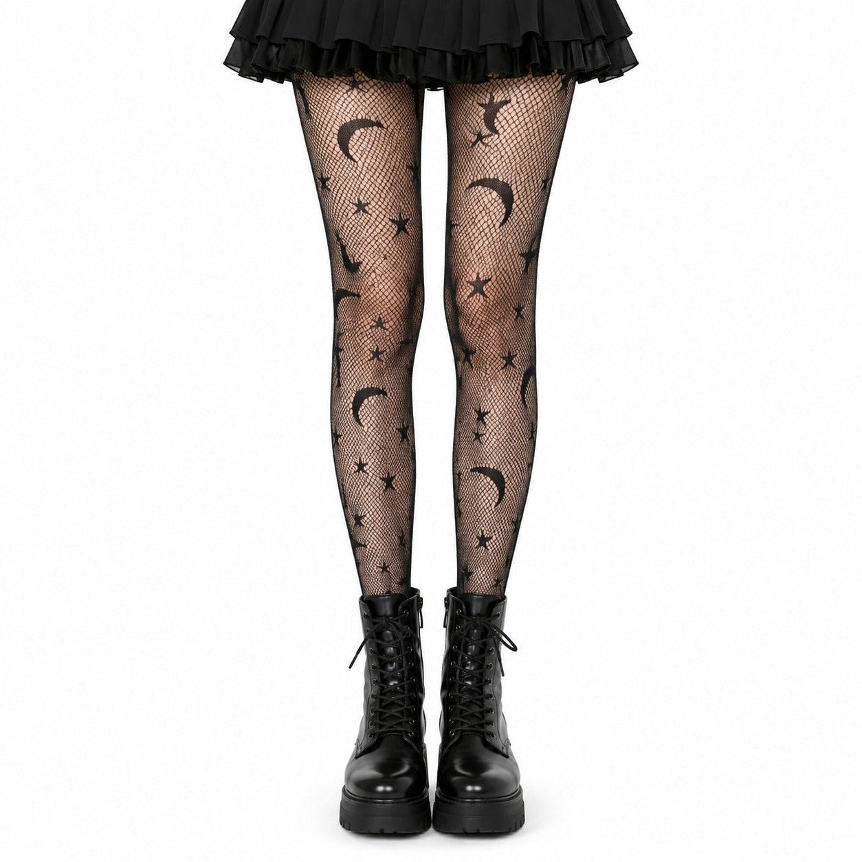 JK Fishnet Tights (White & Black) — AltBrat