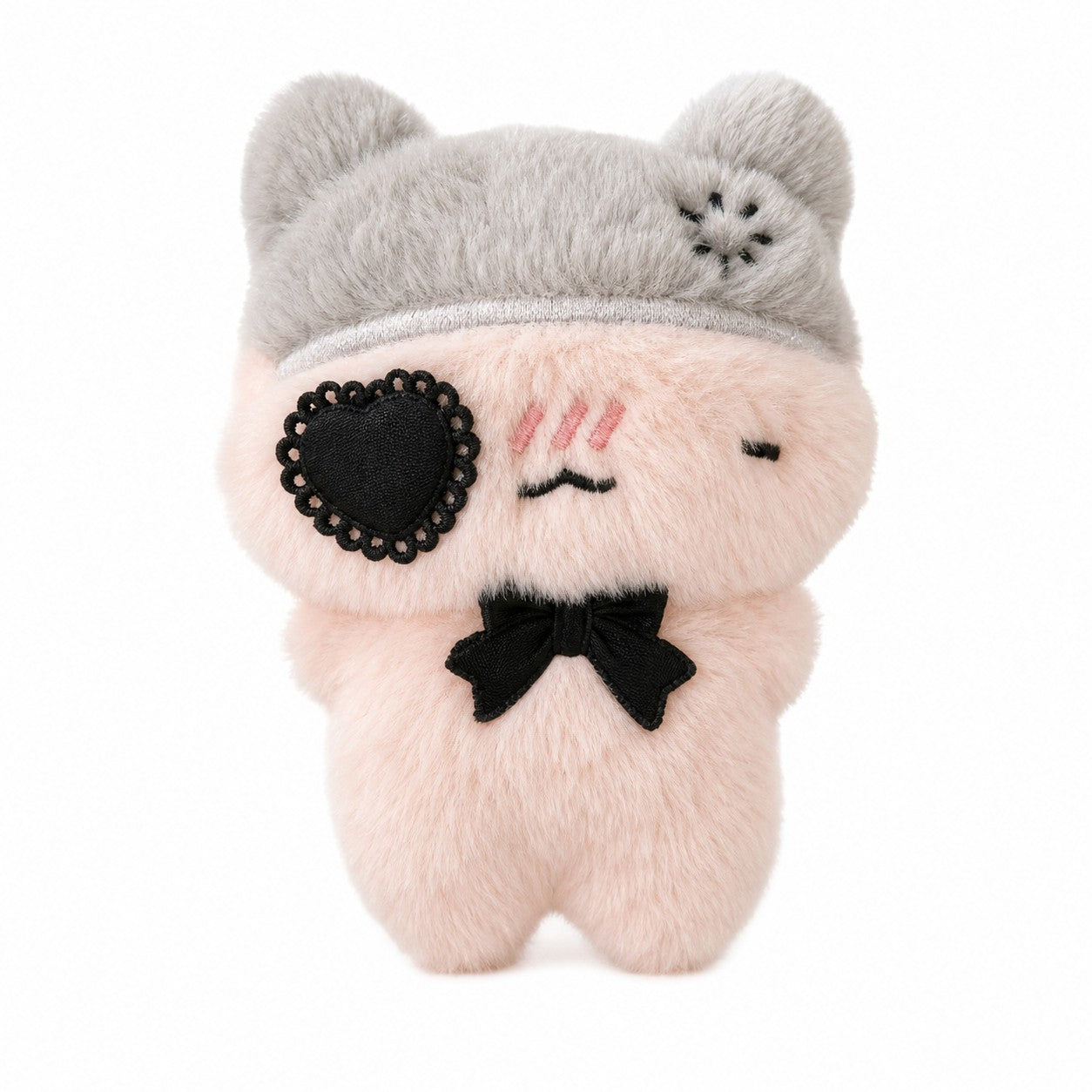 Kawaii Goth Plush Cat Keychain