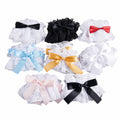 Lace Ruffle Wrist Cuffs with Satin Bow (Pair)