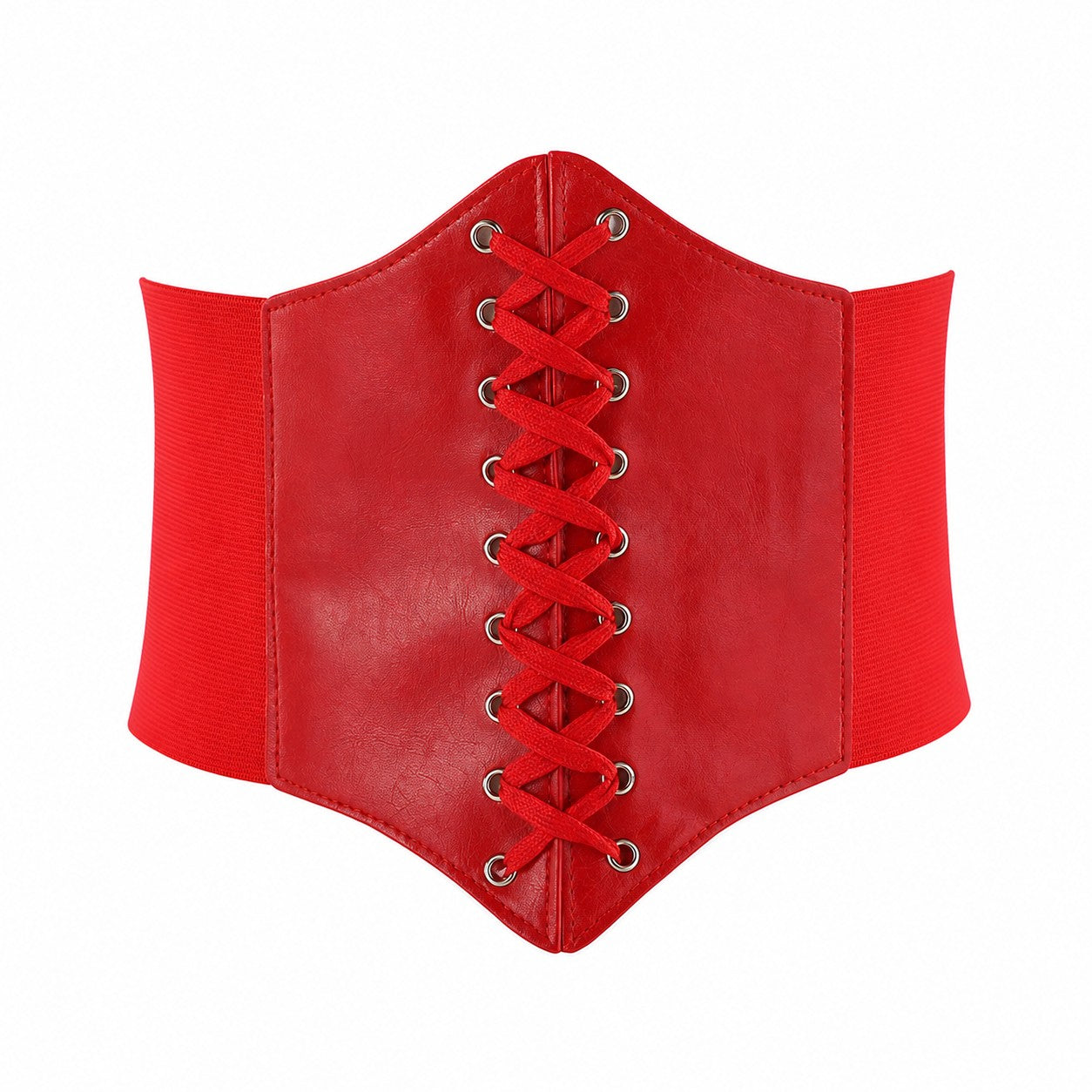 lace-up-corset-belt Red