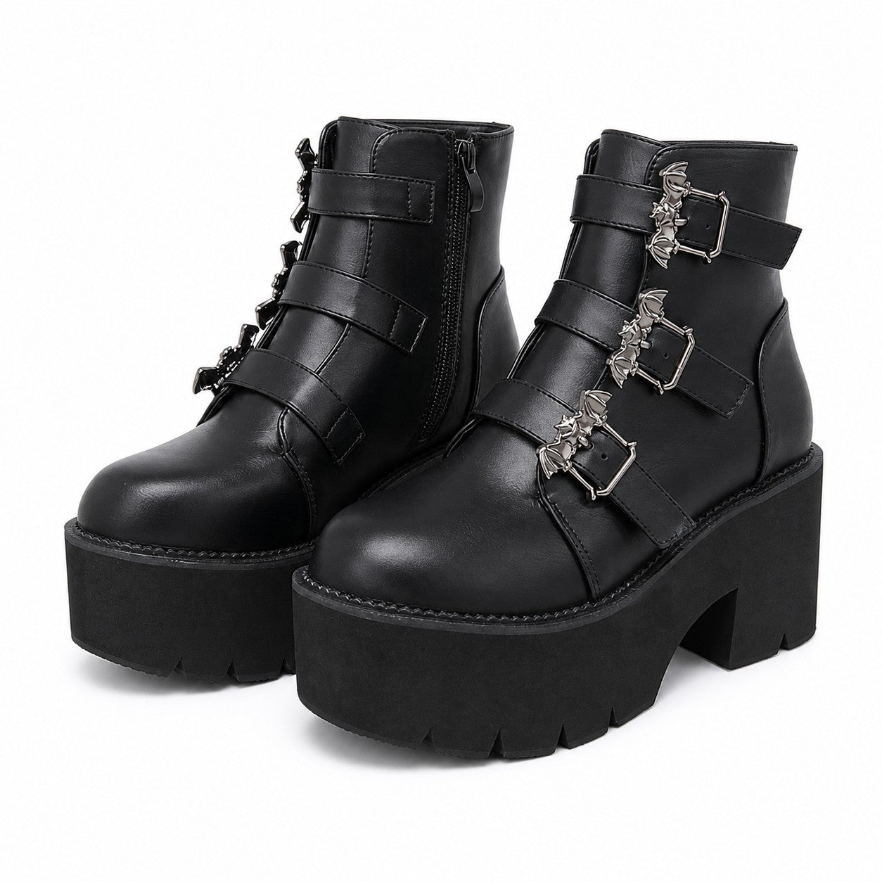 Lady Japanese Harajuku Punk Bat Buckle Gothic Style Short Boots