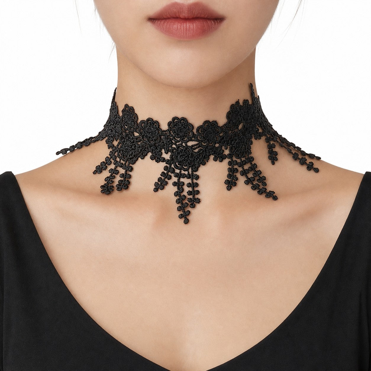 Gothic Floral Lace Collar Choker