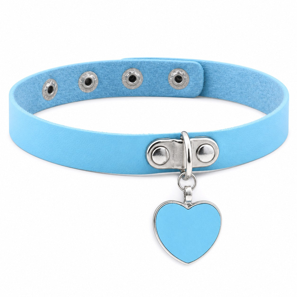 Punk Gothic Heart Pendant Choker – Leather Collar Necklace