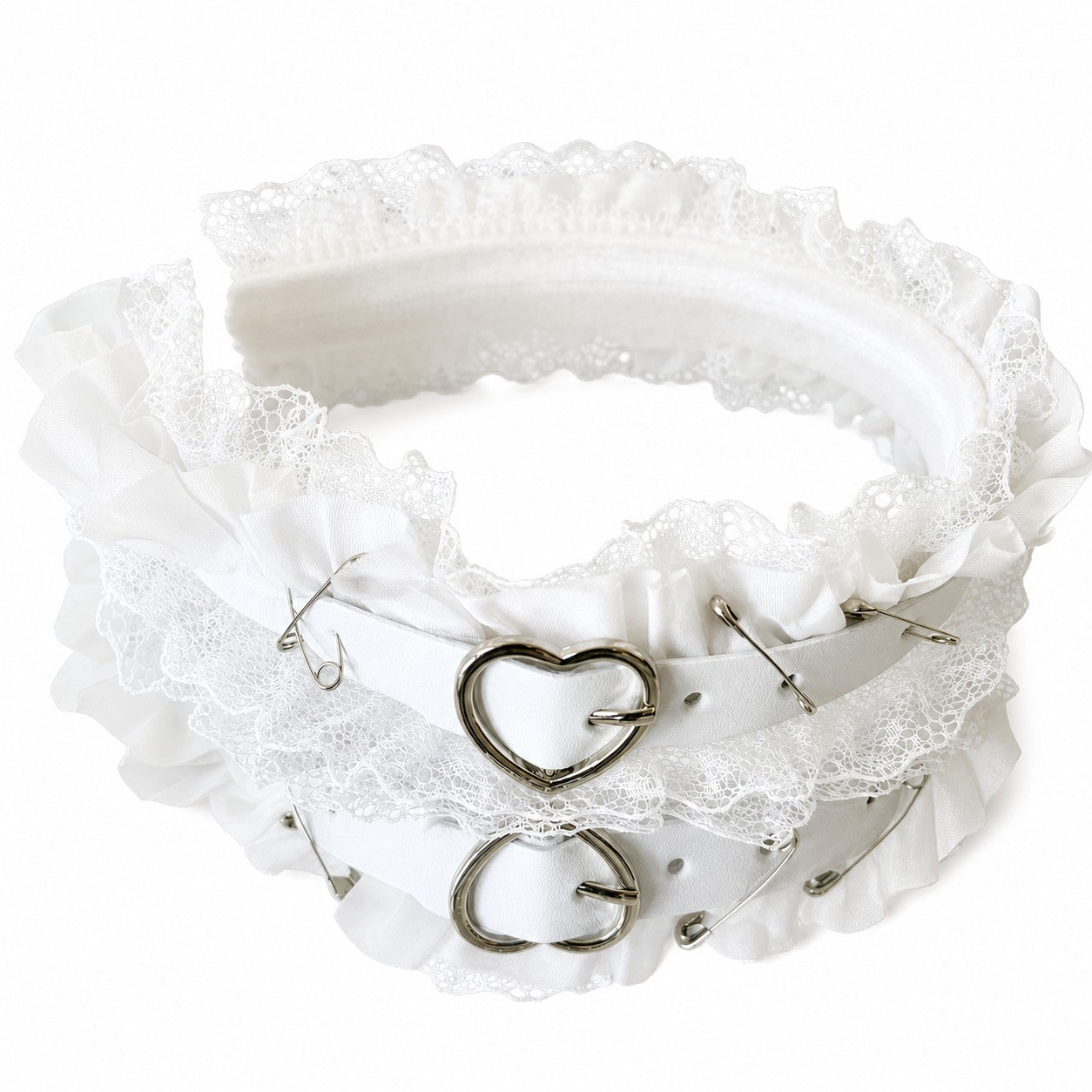punk-lace-love-buckle-leather-pin-headband-lolita-girls-hair-bands-hairband-hoop-for-holiday-party-hair-accessories WHITE