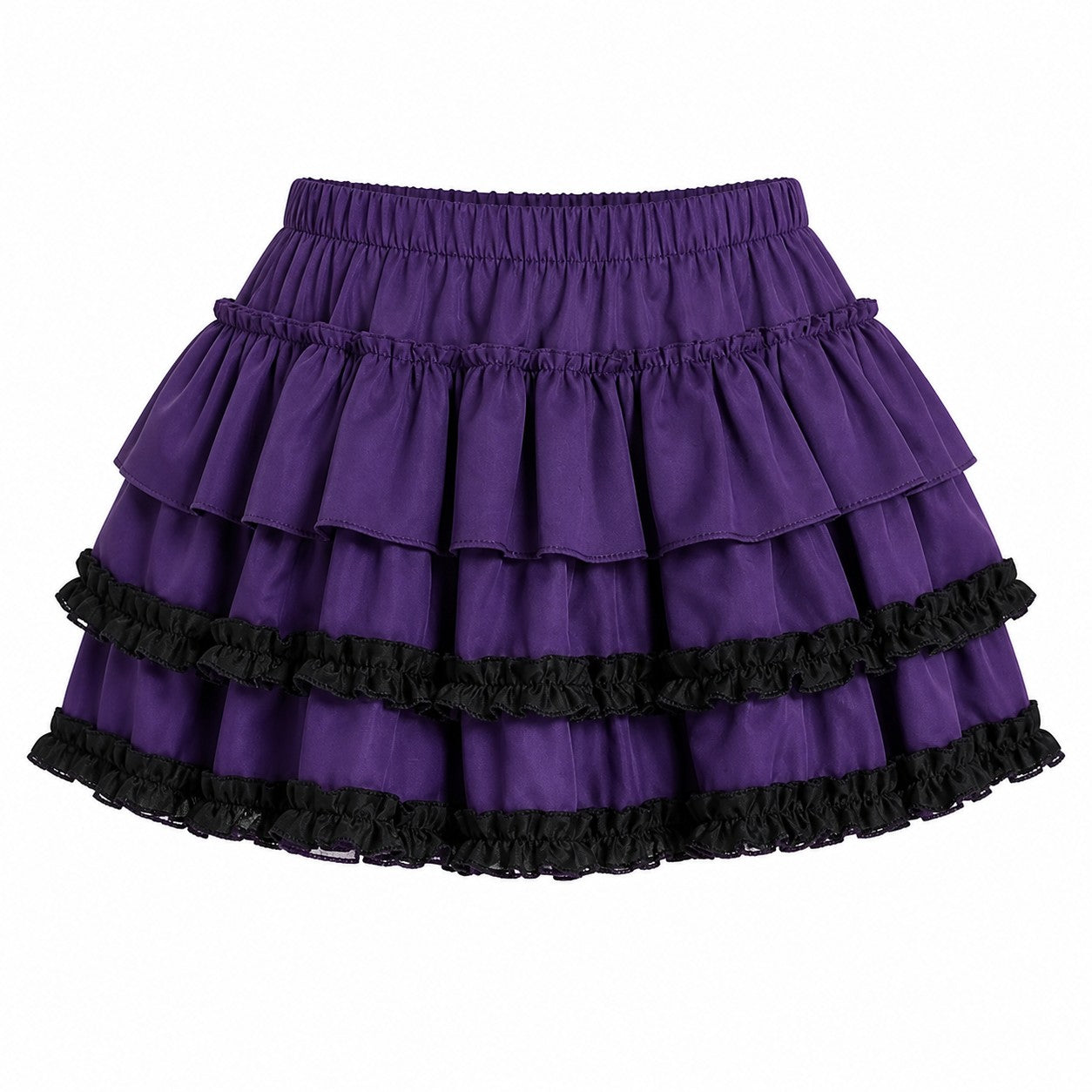 Purple Tiered Ruffle Cake Mini Skirt