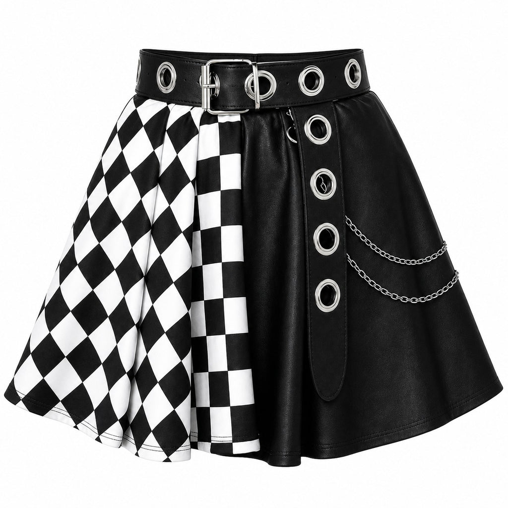 Skirt Gothic Plaid A Line Mini Skirts Harajuku Streetwear
