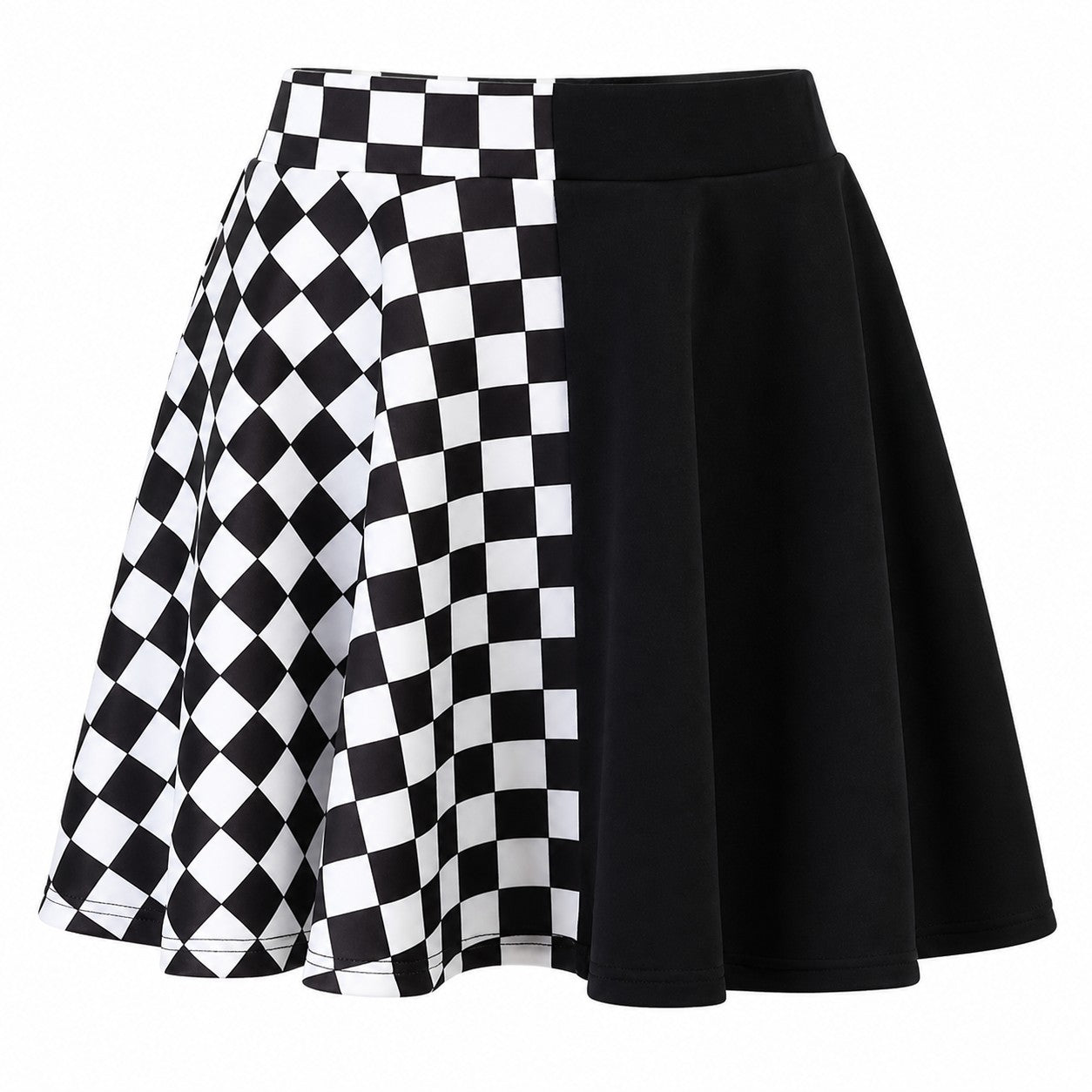 Skirt Gothic Plaid A Line Mini Skirts Harajuku Streetwear - Black